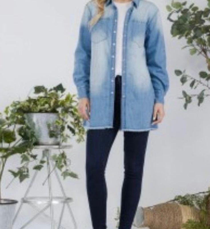 Long Sleeve Denim Top