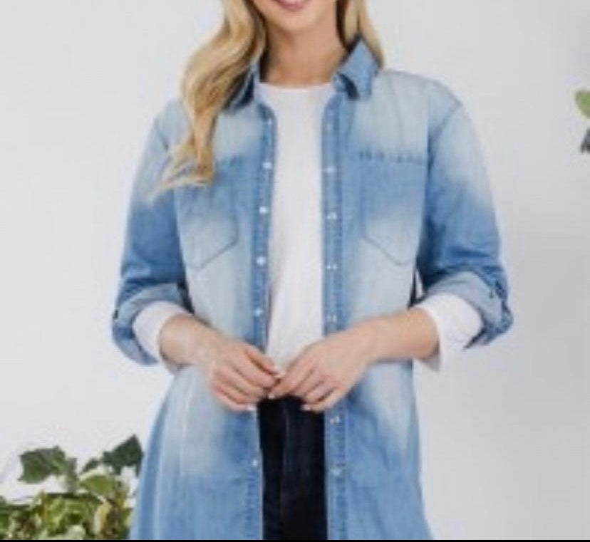Long Sleeve Denim Top