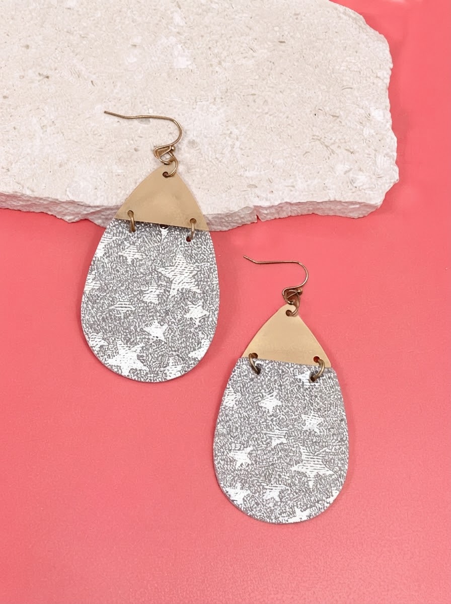 Star Glitter Teardrop Earrings