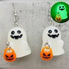 Halloween 3D Noctilucent Ghost Earrings