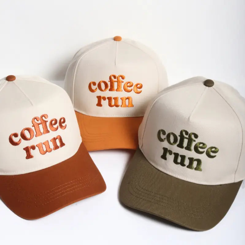 Coffee Run Embroidered Panel Two Tone Cap