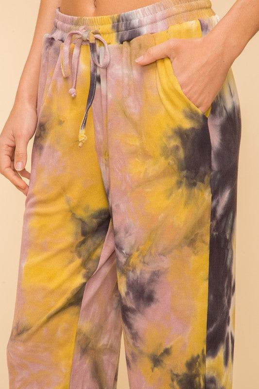 Tie Dye Jersey Ribbed Joggers