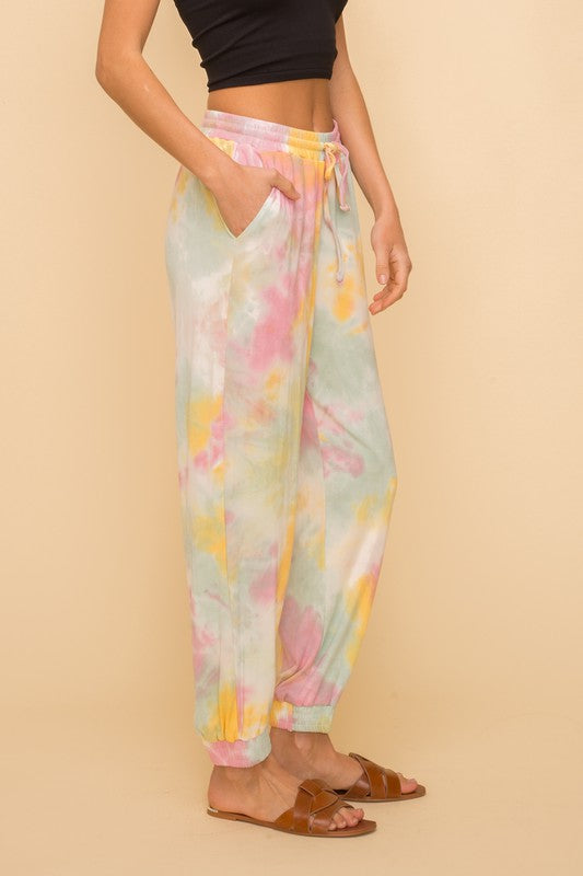 Tie Dye Jersey Ribbed Joggers