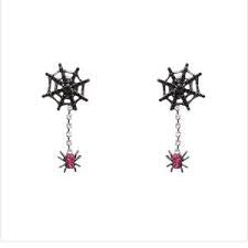 Rhinestone Spider Web Earrings