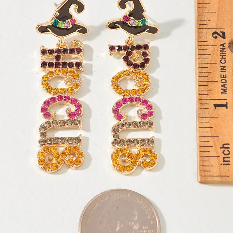 Halloween Witch Hat Hocus Pocus Drop Earring