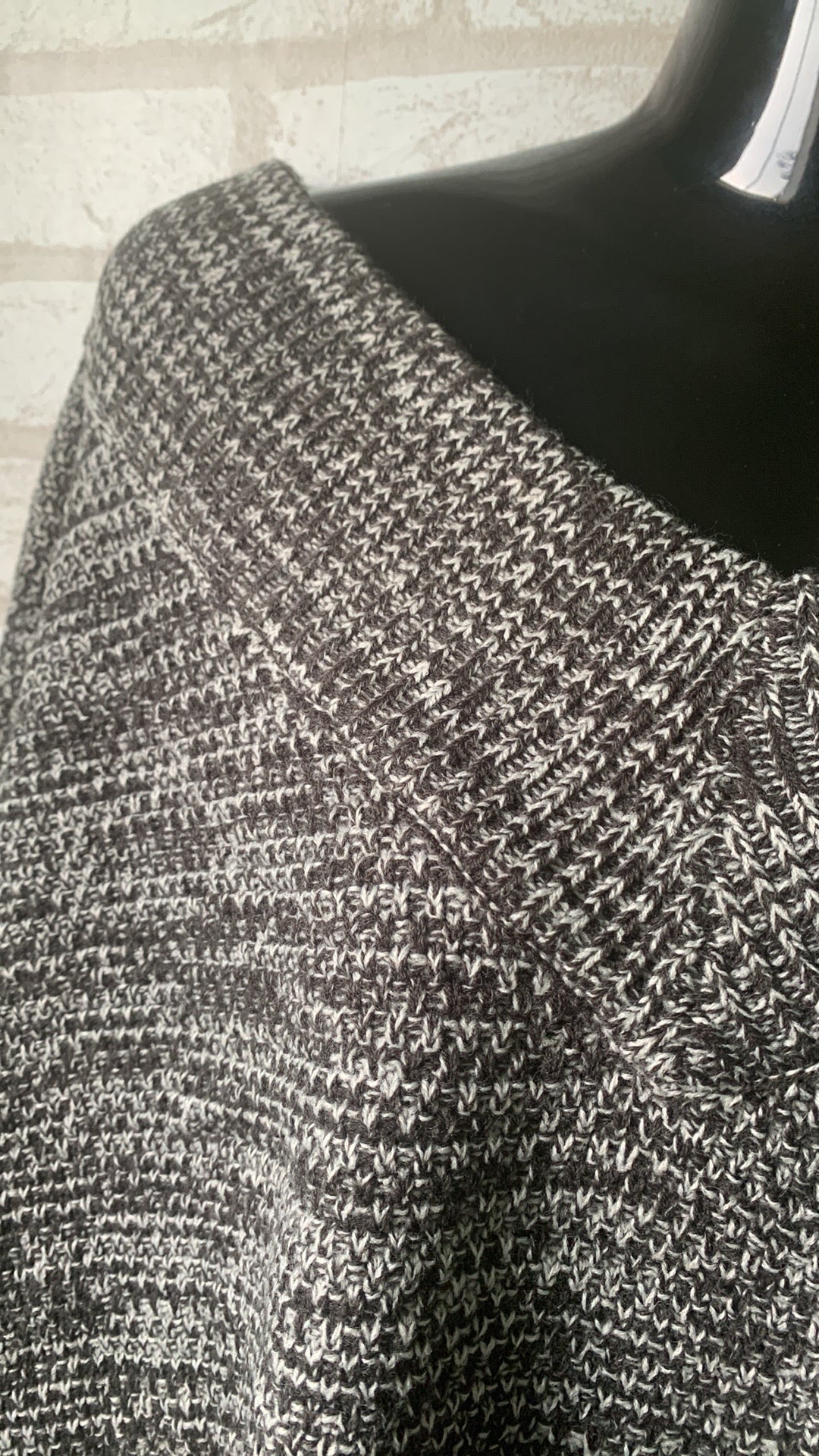 Ash Grey V Neck Sweater with Balloon Sleeve