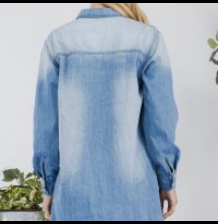 Long Sleeve Denim Top