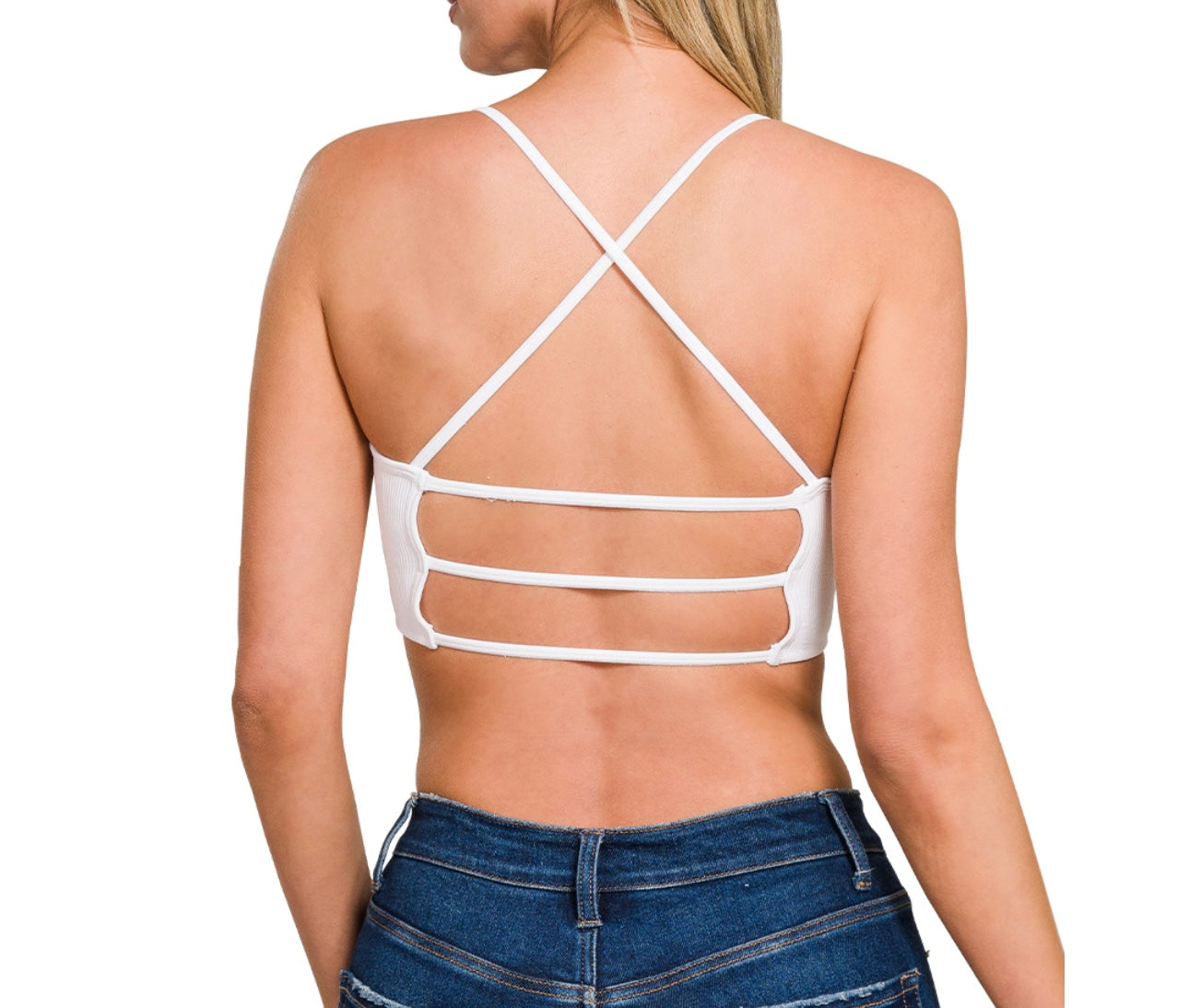 Seamless Ribbed Lattice Back Brami