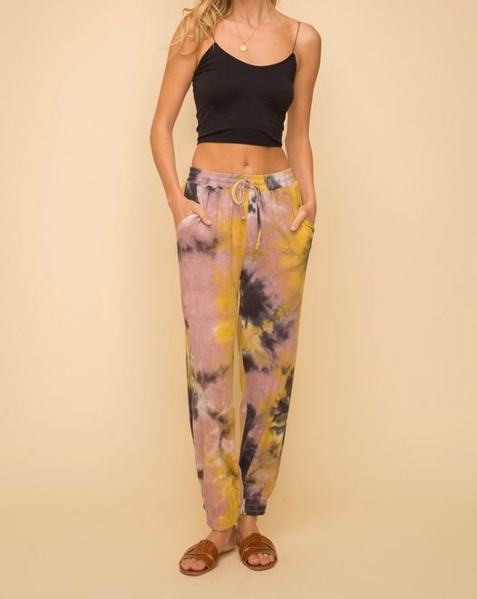 Tie Dye Jersey Ribbed Joggers