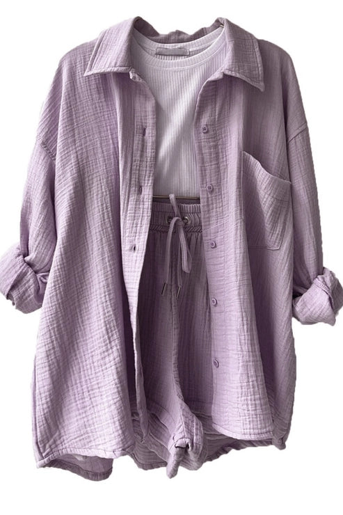 Lavender Gauze Short Set