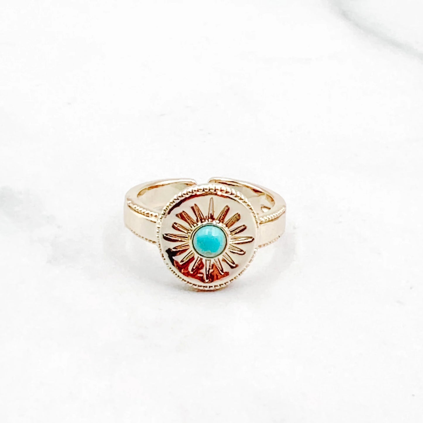 Turquoise Sun Adjustable Ring