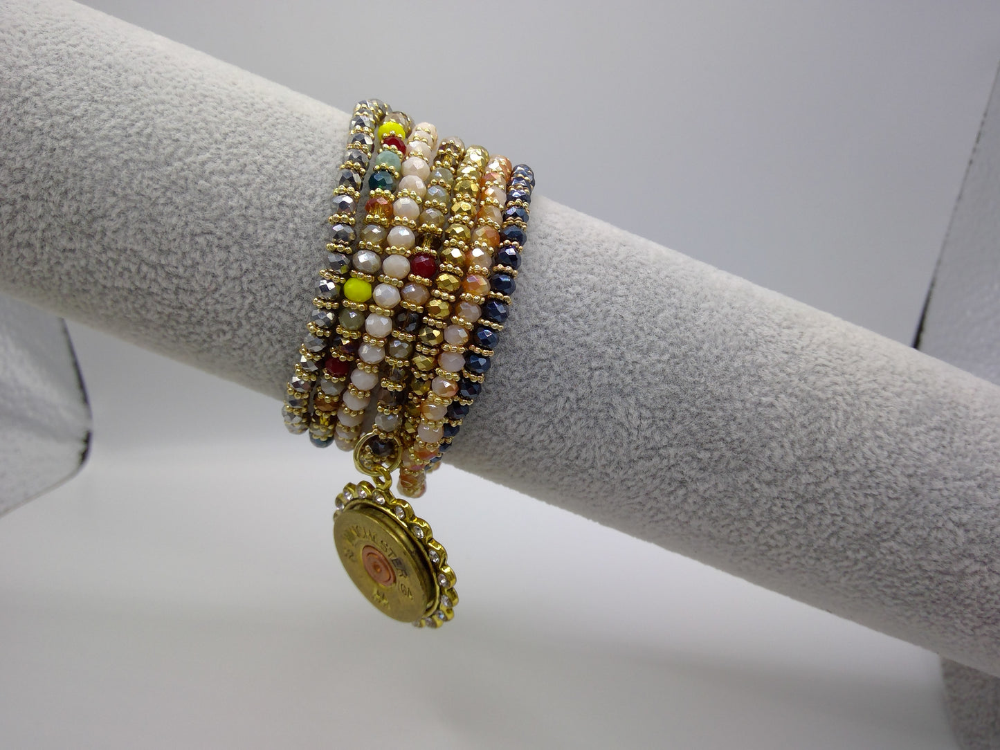 Shot Gun Shell Multi Colored Beaded Bracelet Set