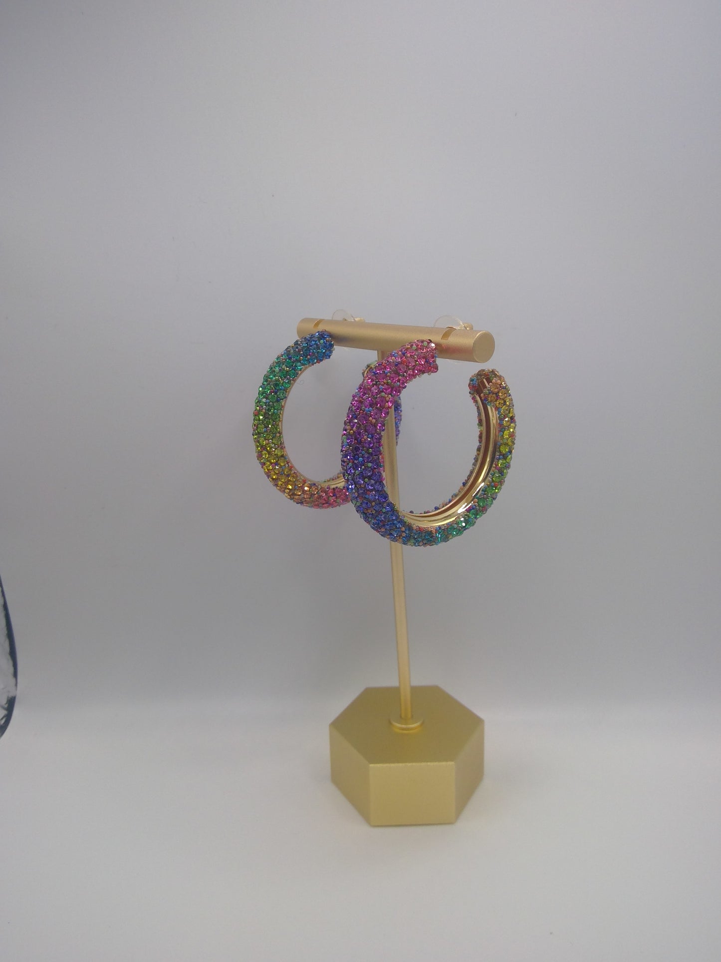 Color Crystal Hoops
