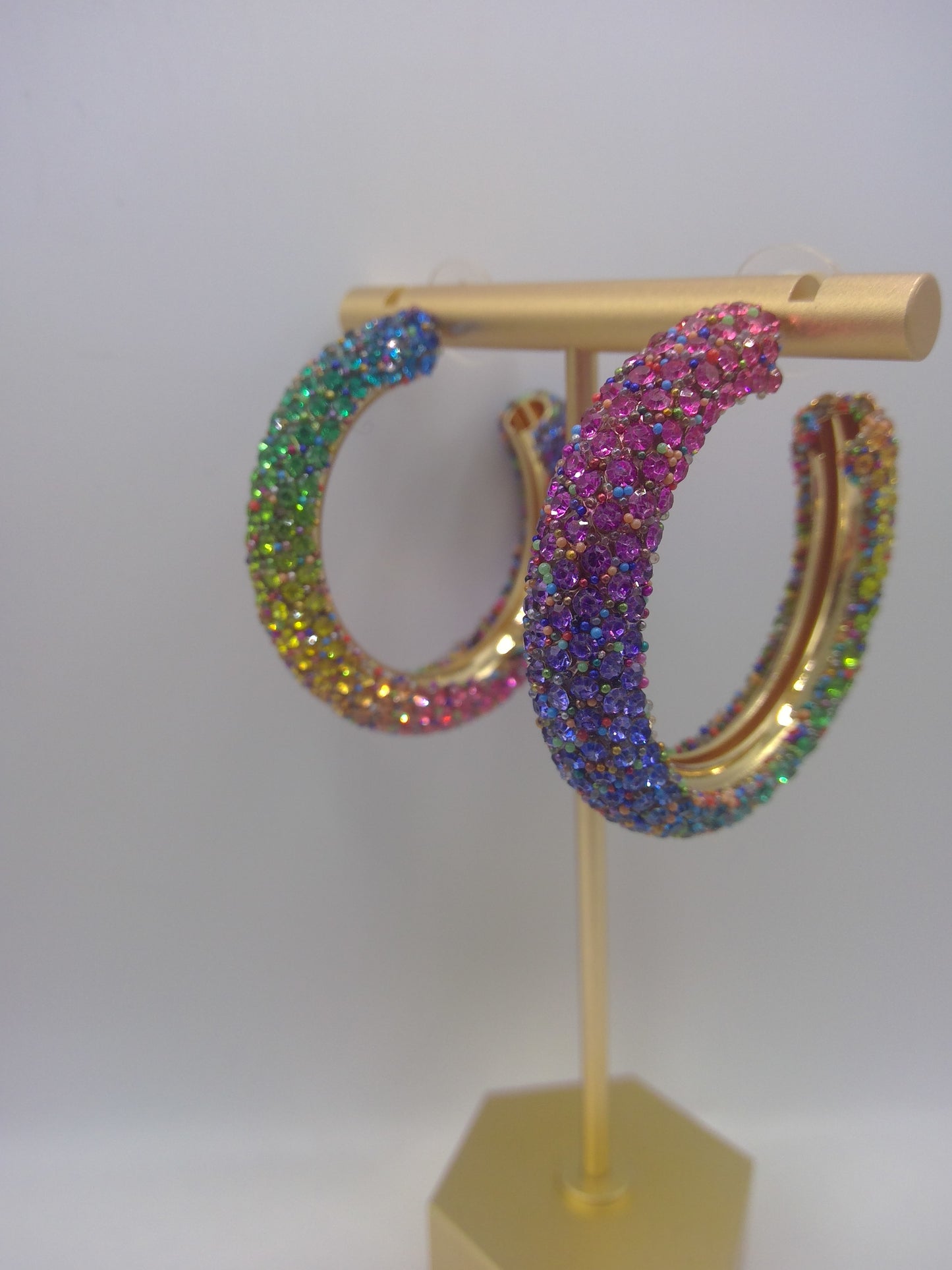 Color Crystal Hoops