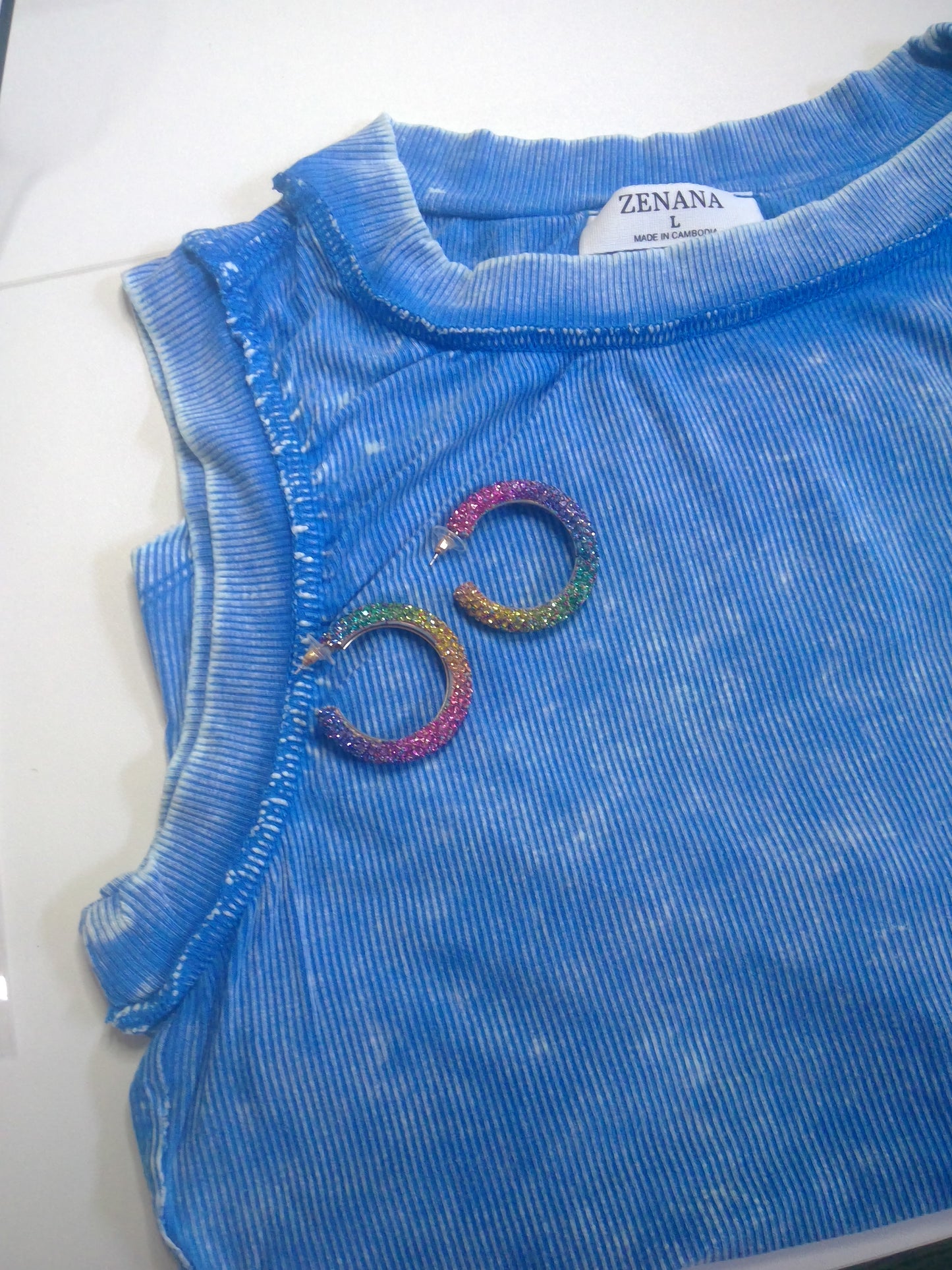 Color Crystal Hoops