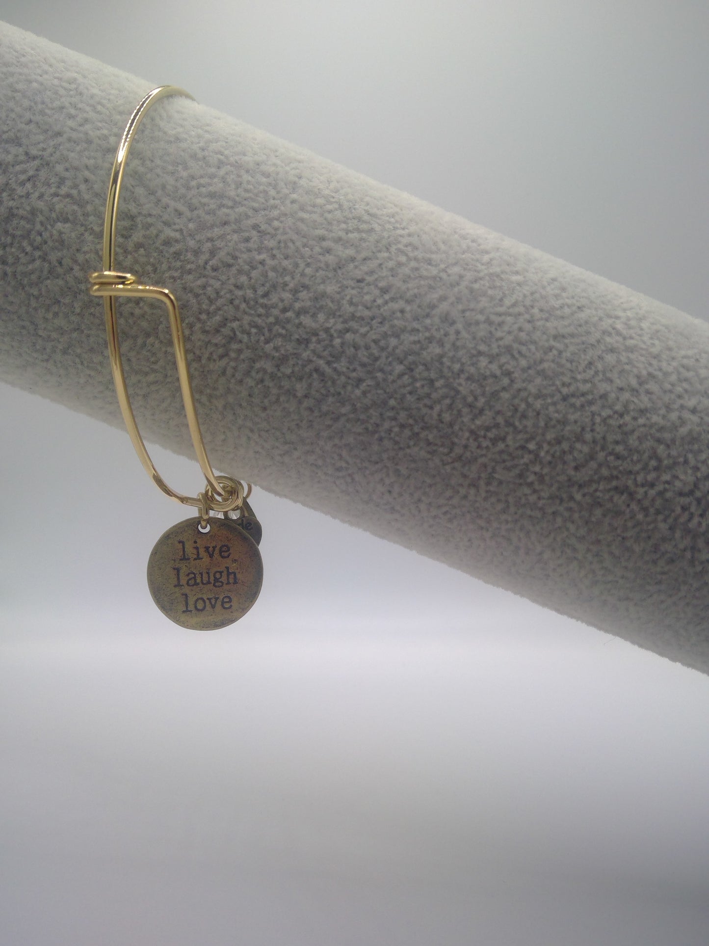 "Live Laugh Love" Dangle Charm Bracelet Plated over Brass