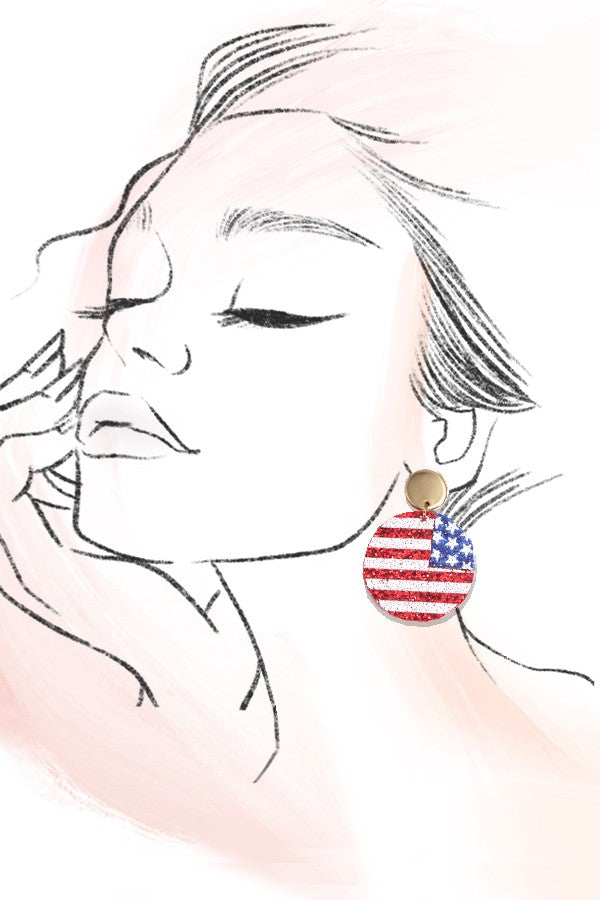 4th of July Flag Drop Earrings