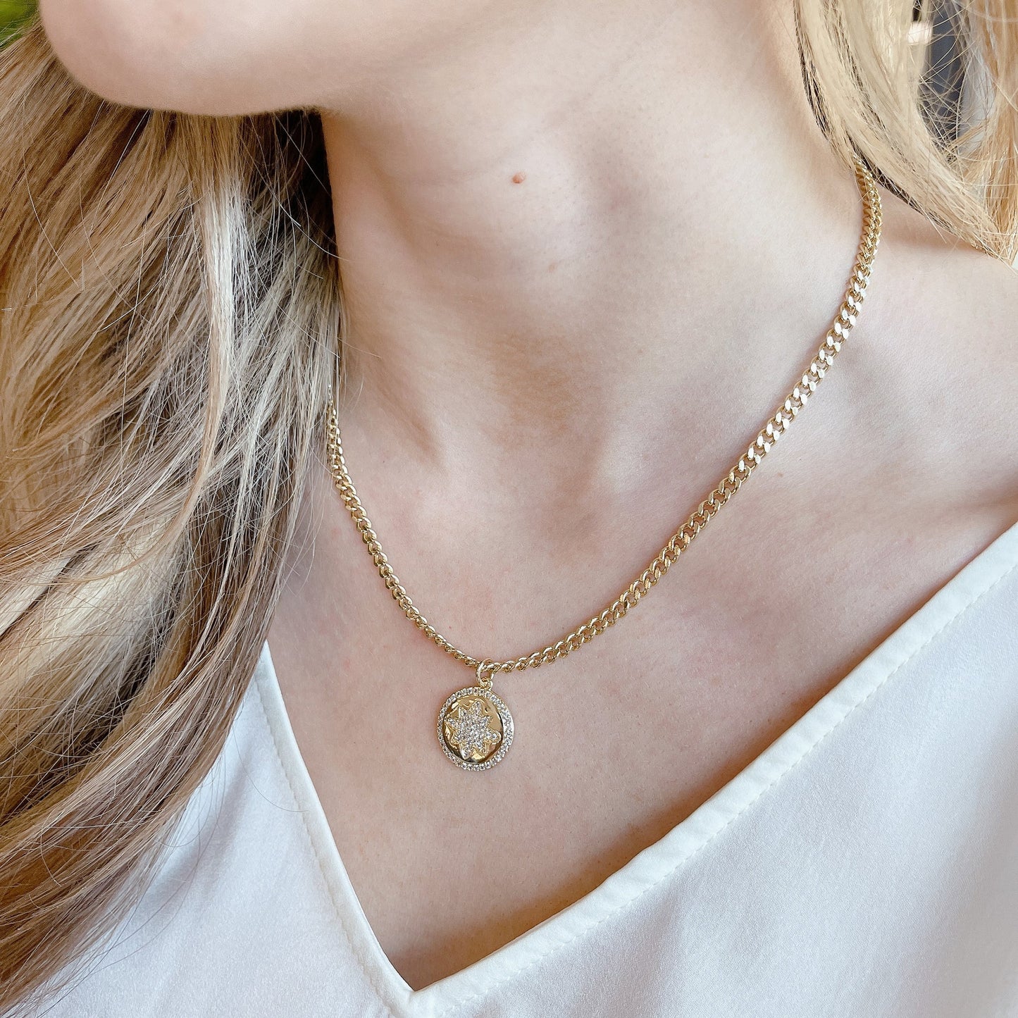 Gold plated Flower Star Necklace