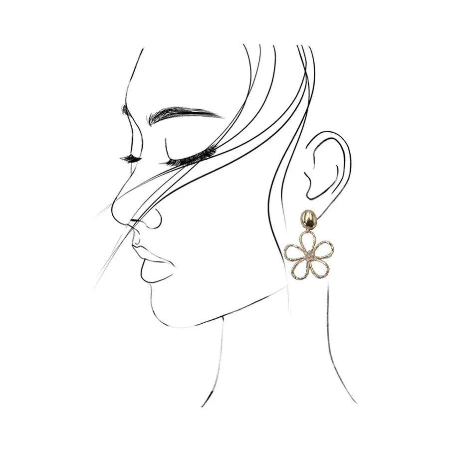 Flower Pearl Drop Earrings
