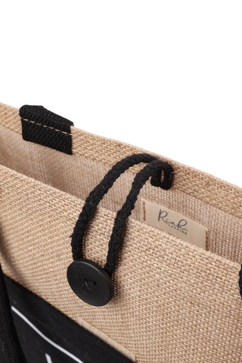 Hello Weekend Burlap Tote Bag