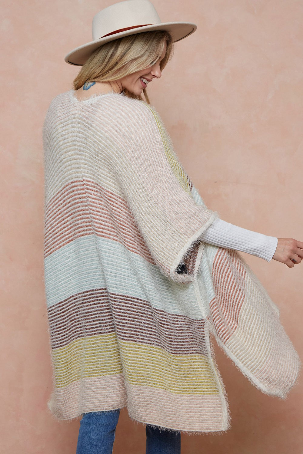 Open Front Multi Color Cardigan