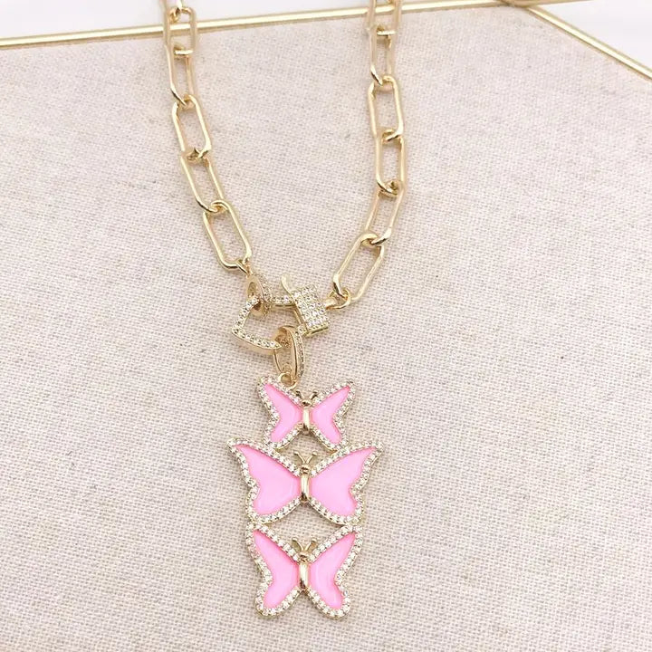Triple Mayorca Butterfly Necklace