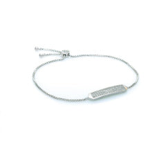 RECTANGULAR PLATE OF PAVE' CZ--BRACELET DESIGNER STYLE - Meraki B Shop