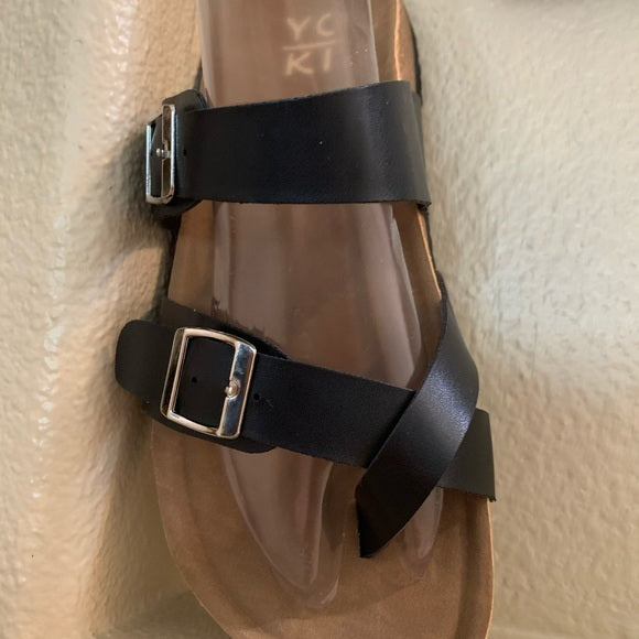 Vegan Leather Strapped Cork Sandle