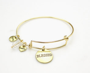 Blessed Plated Dangle Charm Bracelet - Meraki B Shop