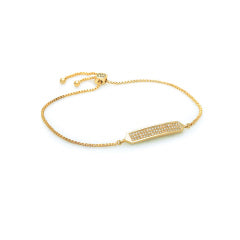 RECTANGULAR PLATE OF PAVE' CZ--BRACELET DESIGNER STYLE - Meraki B Shop