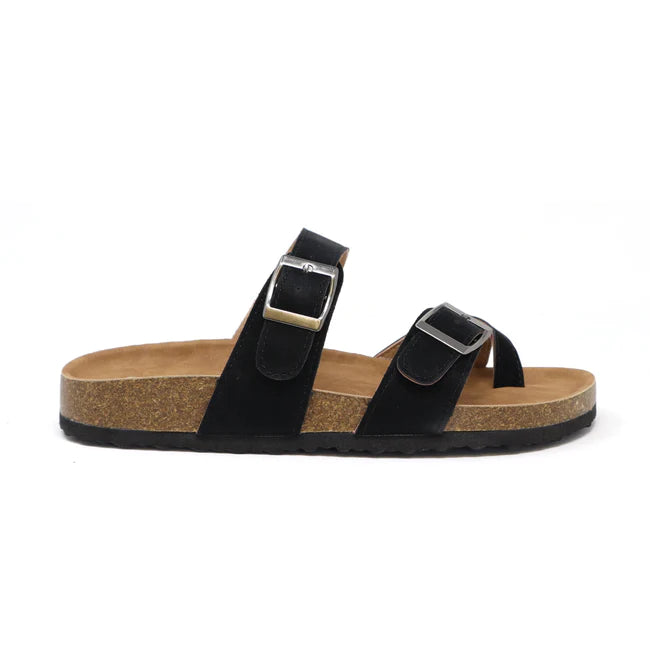 Vegan Leather Strapped Cork Sandle