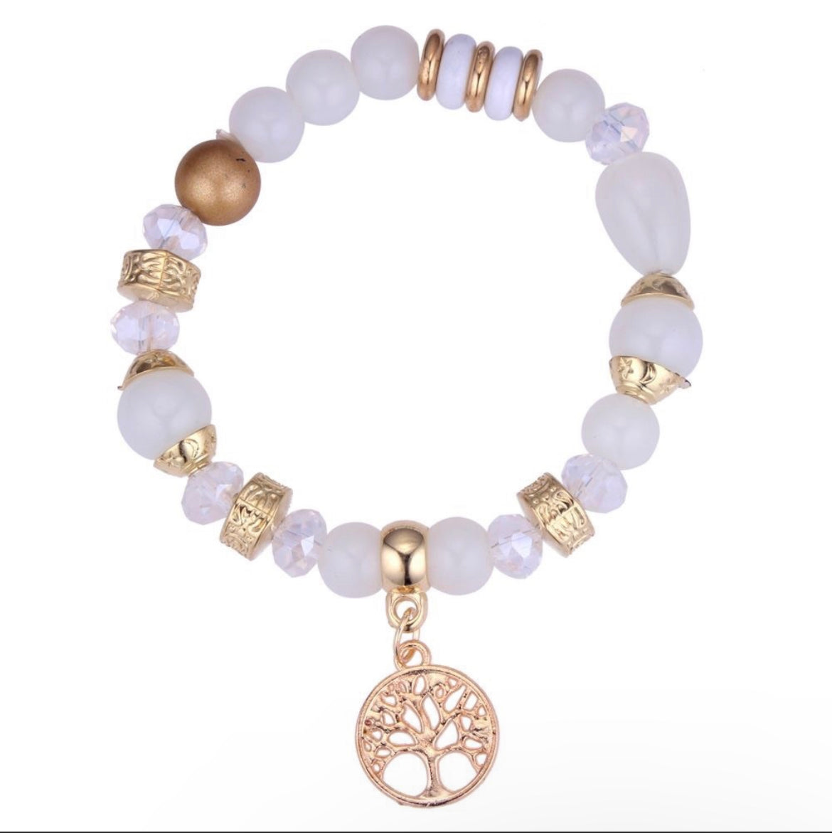 New Fashion white beaded lucky Tree bracelet