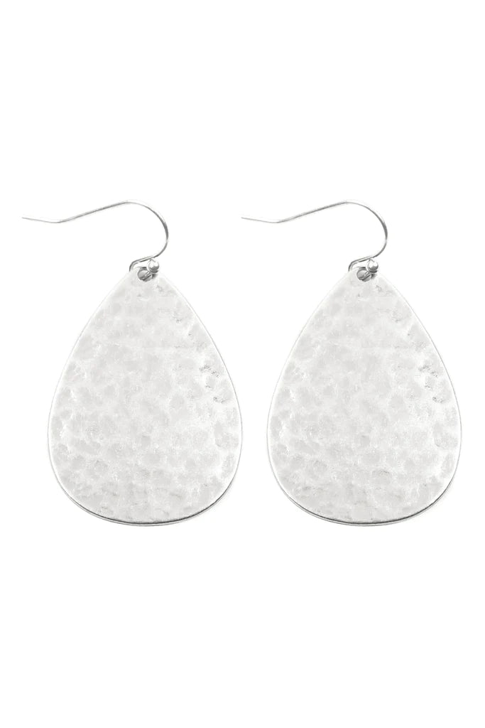 Hammered Teardrop Earrings