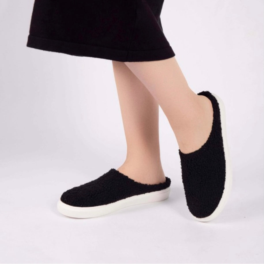 Furry CloseToe Mules