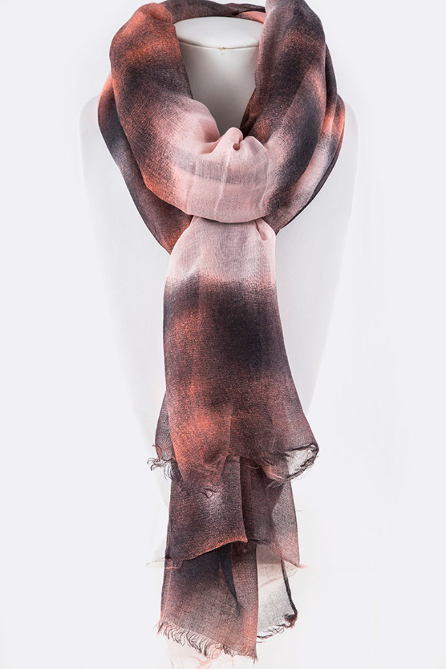 Water Color Ombre Large Scarf Orange