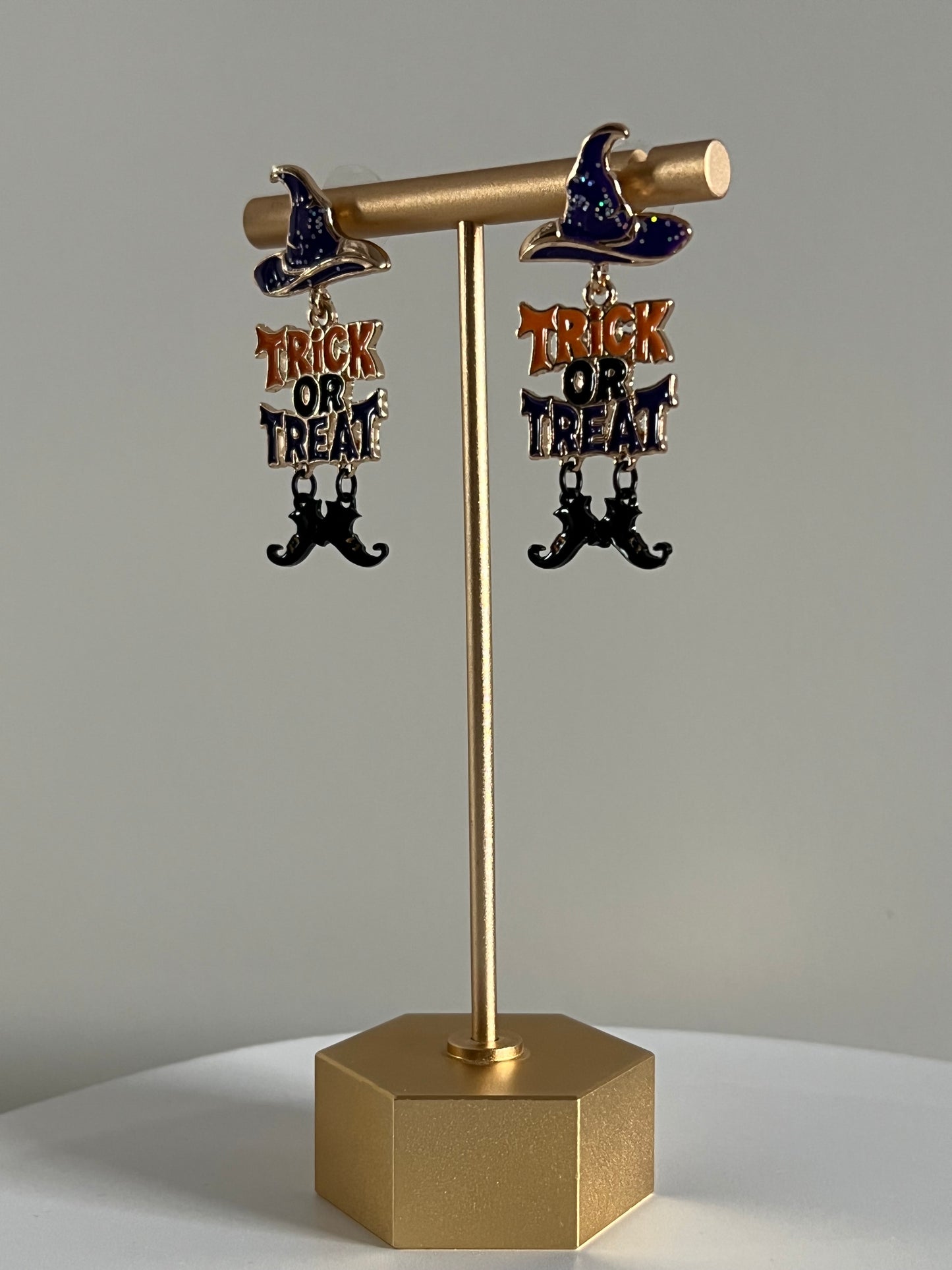 Halloween Enchanted Witch Hat & Boots Drop Earrings