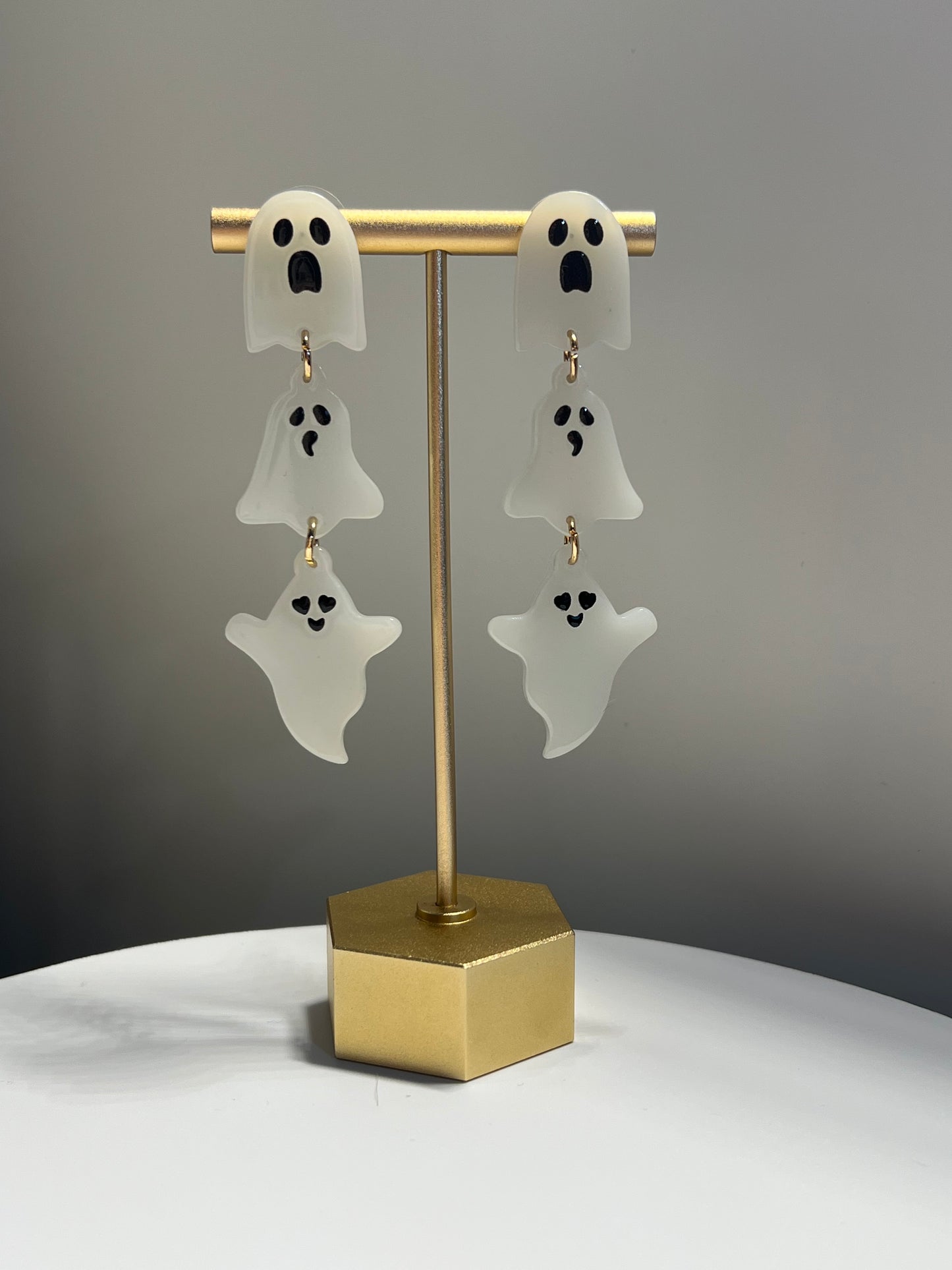 Glow-in-the-Dark Triple Ghost Drop Earrings
