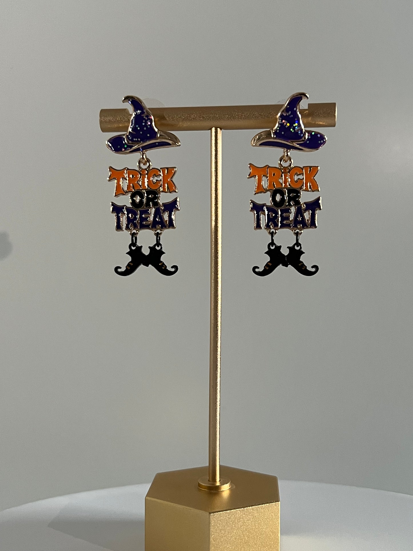 Halloween Enchanted Witch Hat & Boots Drop Earrings