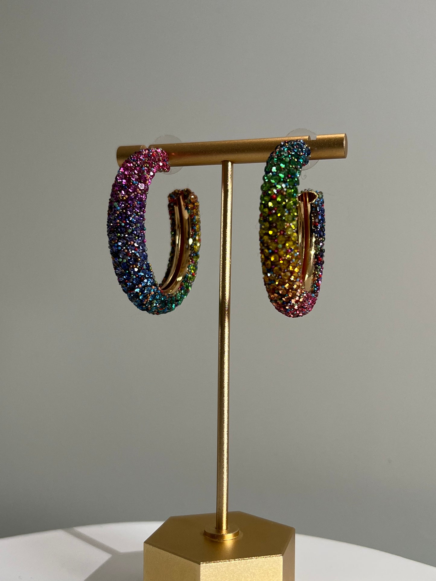 Color Crystal Hoops
