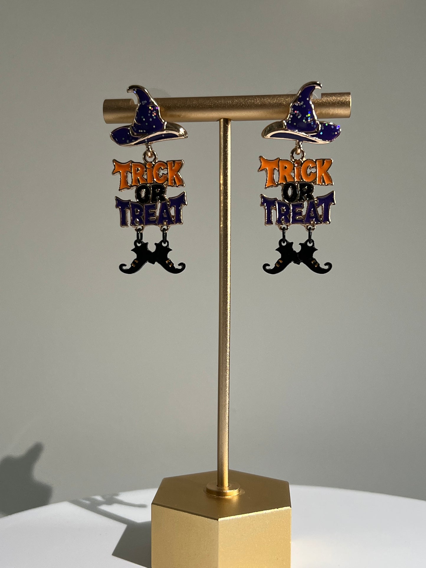 Halloween Enchanted Witch Hat & Boots Drop Earrings