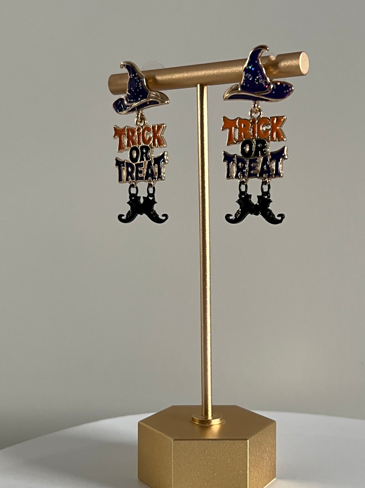 Halloween Enchanted Witch Hat & Boots Drop Earrings
