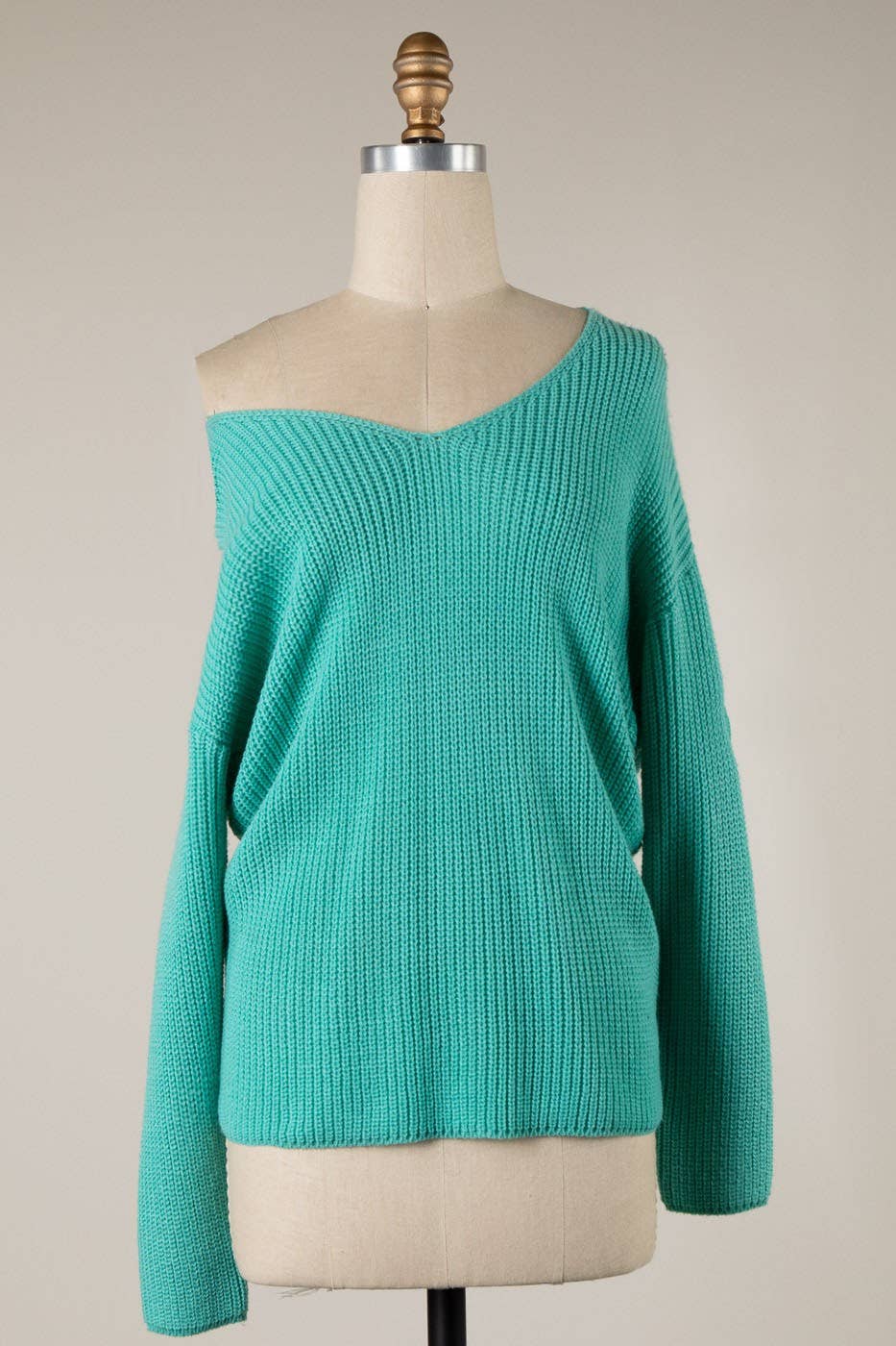 V-Neck Ribbed Sweater