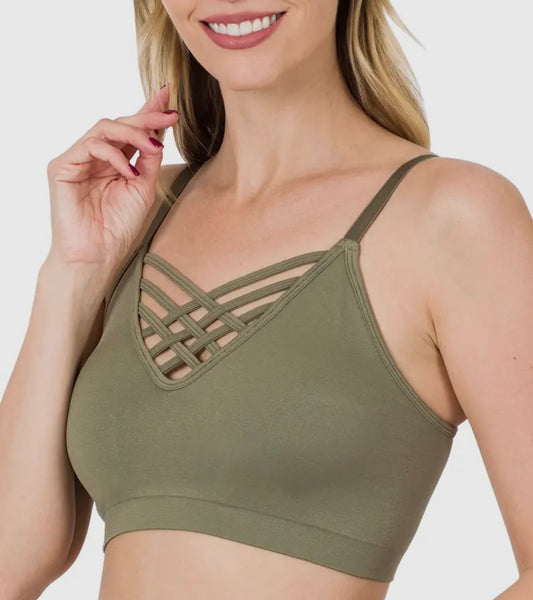 Lattice Bralette with removable bra pads