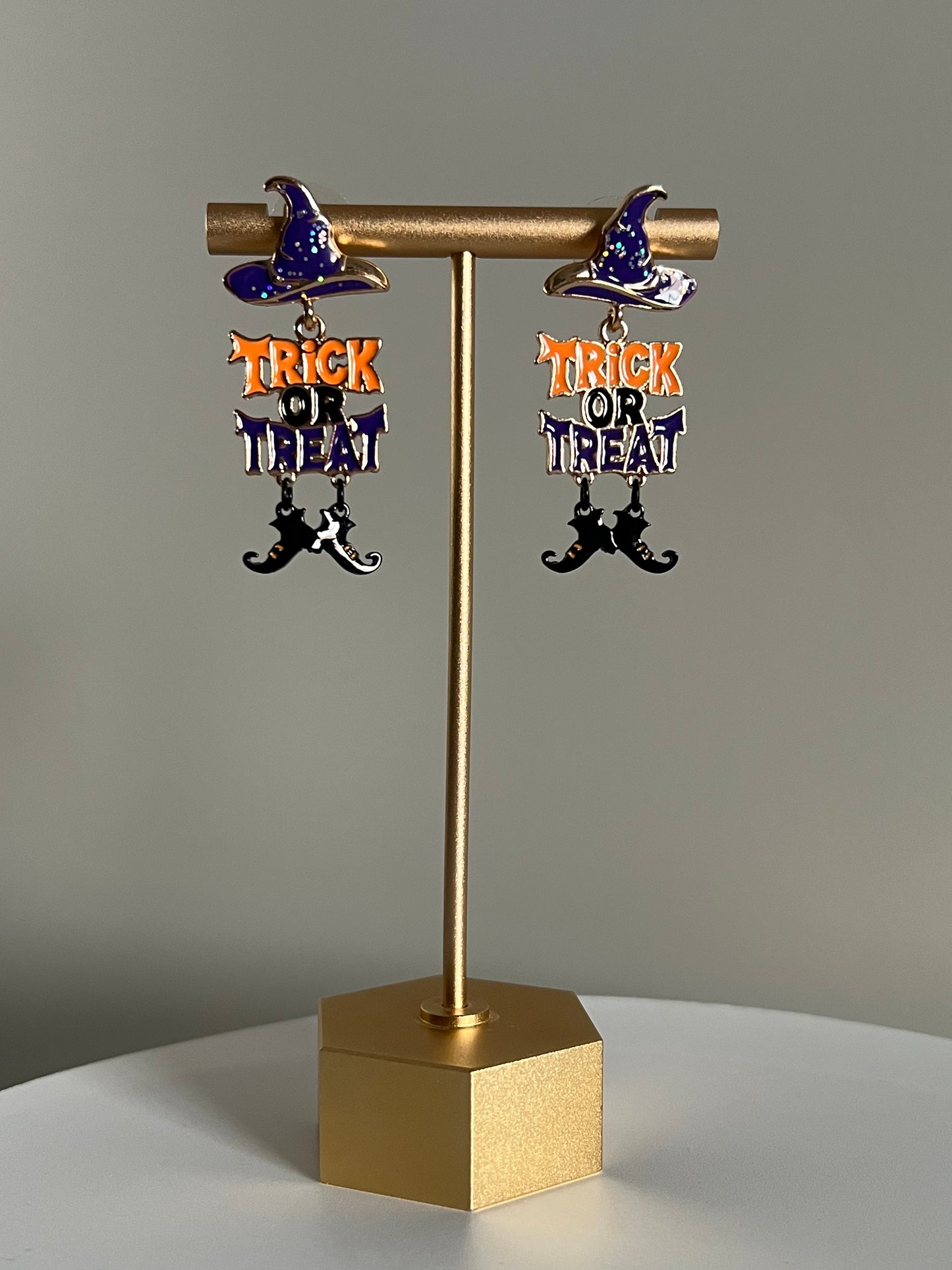 Halloween Enchanted Witch Hat & Boots Drop Earrings