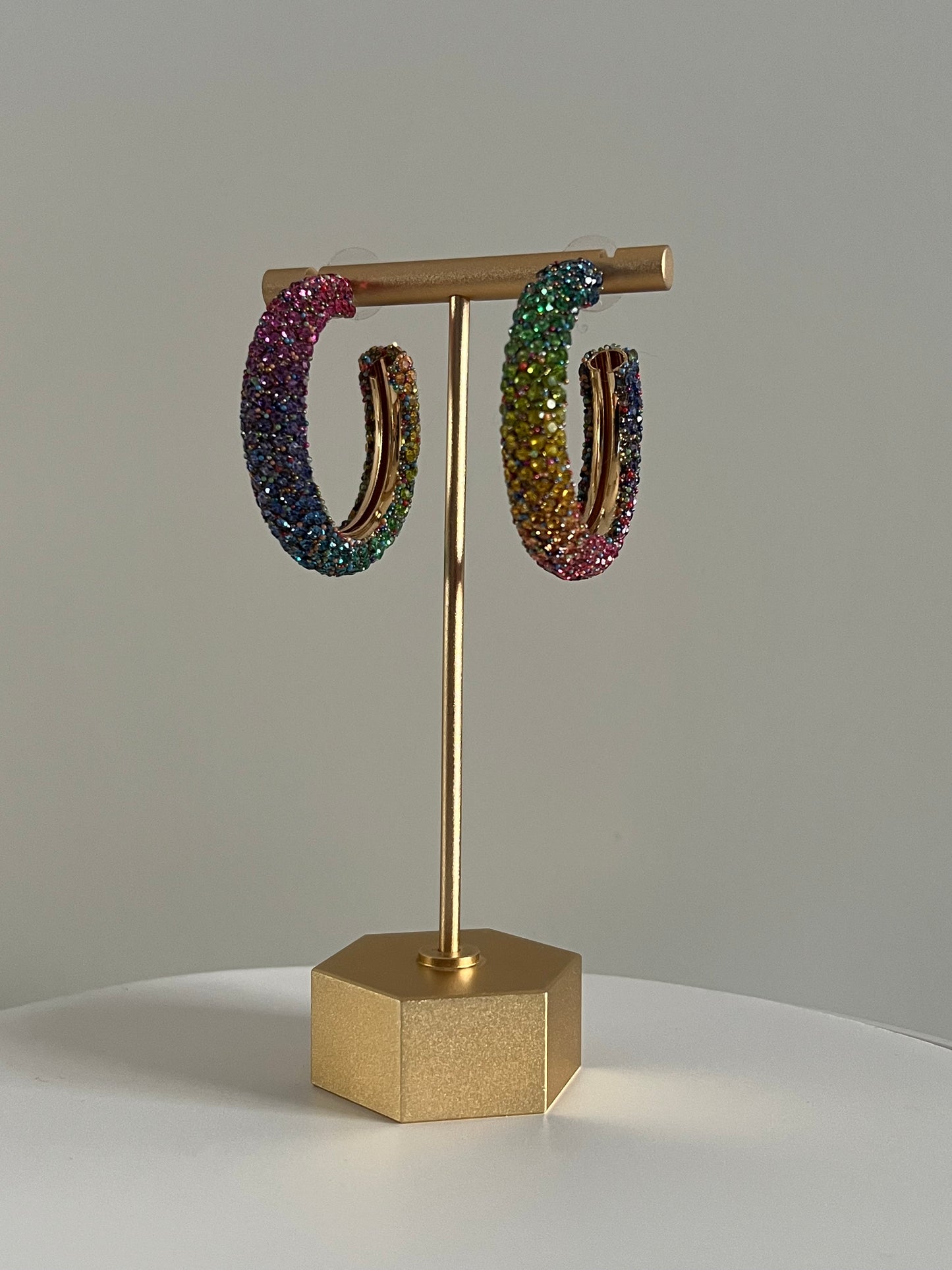 Color Crystal Hoops