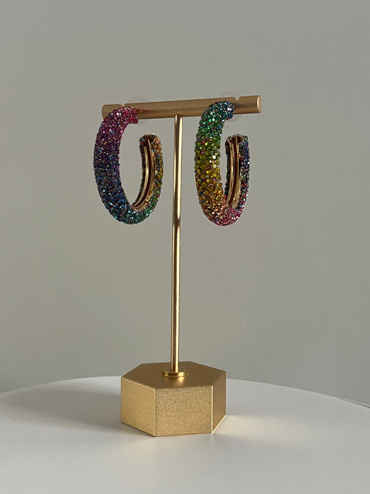 Color Crystal Hoops