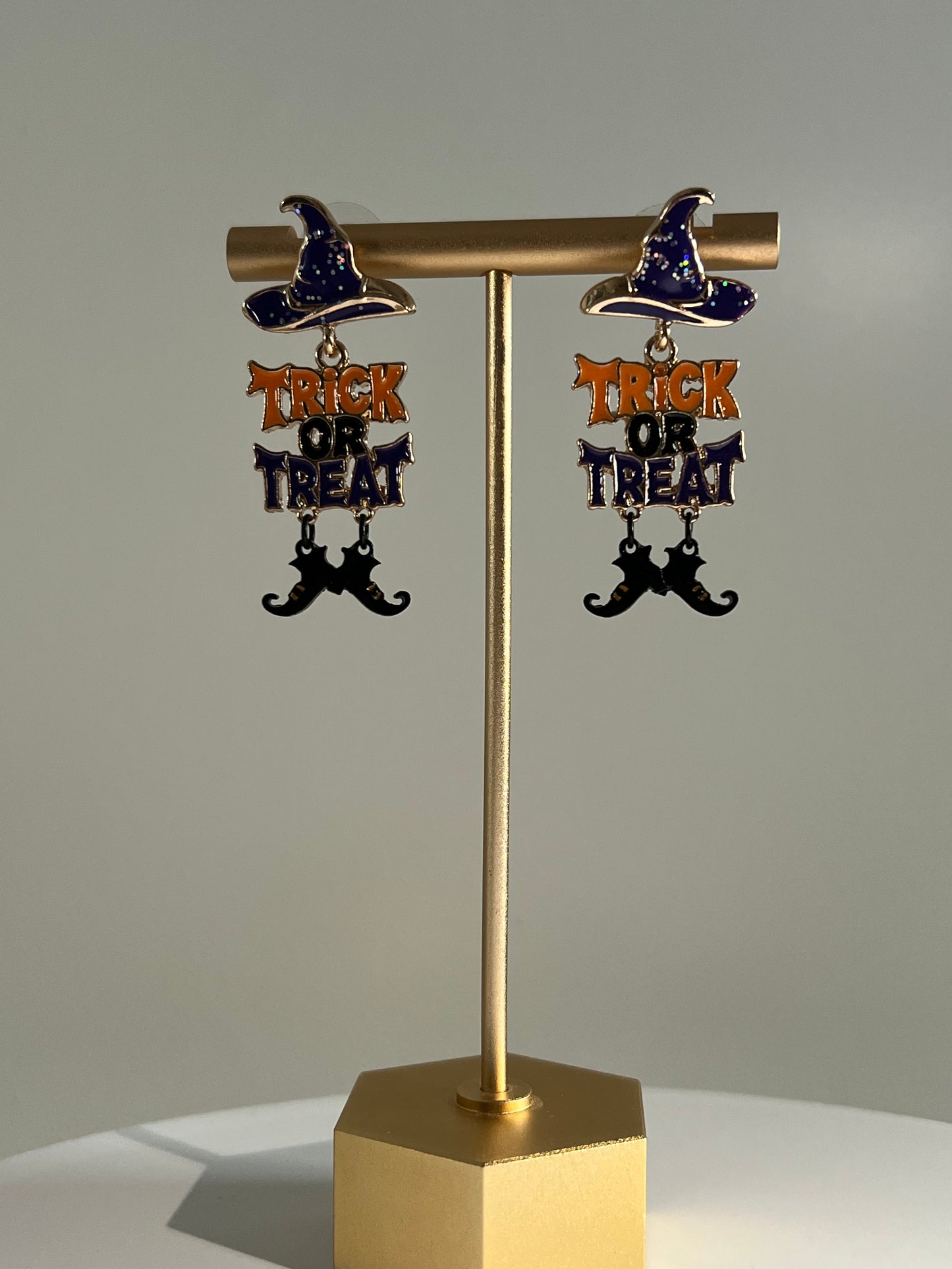 Halloween Enchanted Witch Hat & Boots Drop Earrings