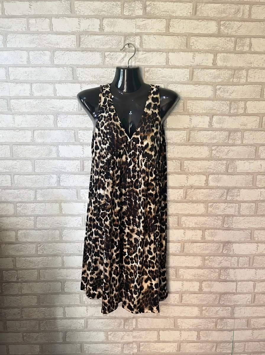 Sleeveless Animal Print Dress