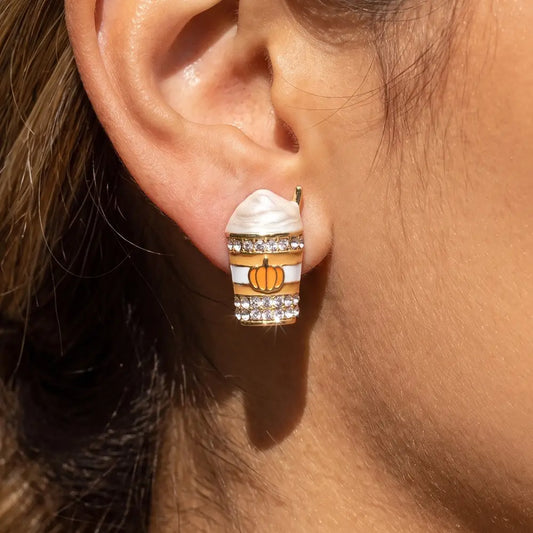 Pumpkin Spice Latte Post Earrings