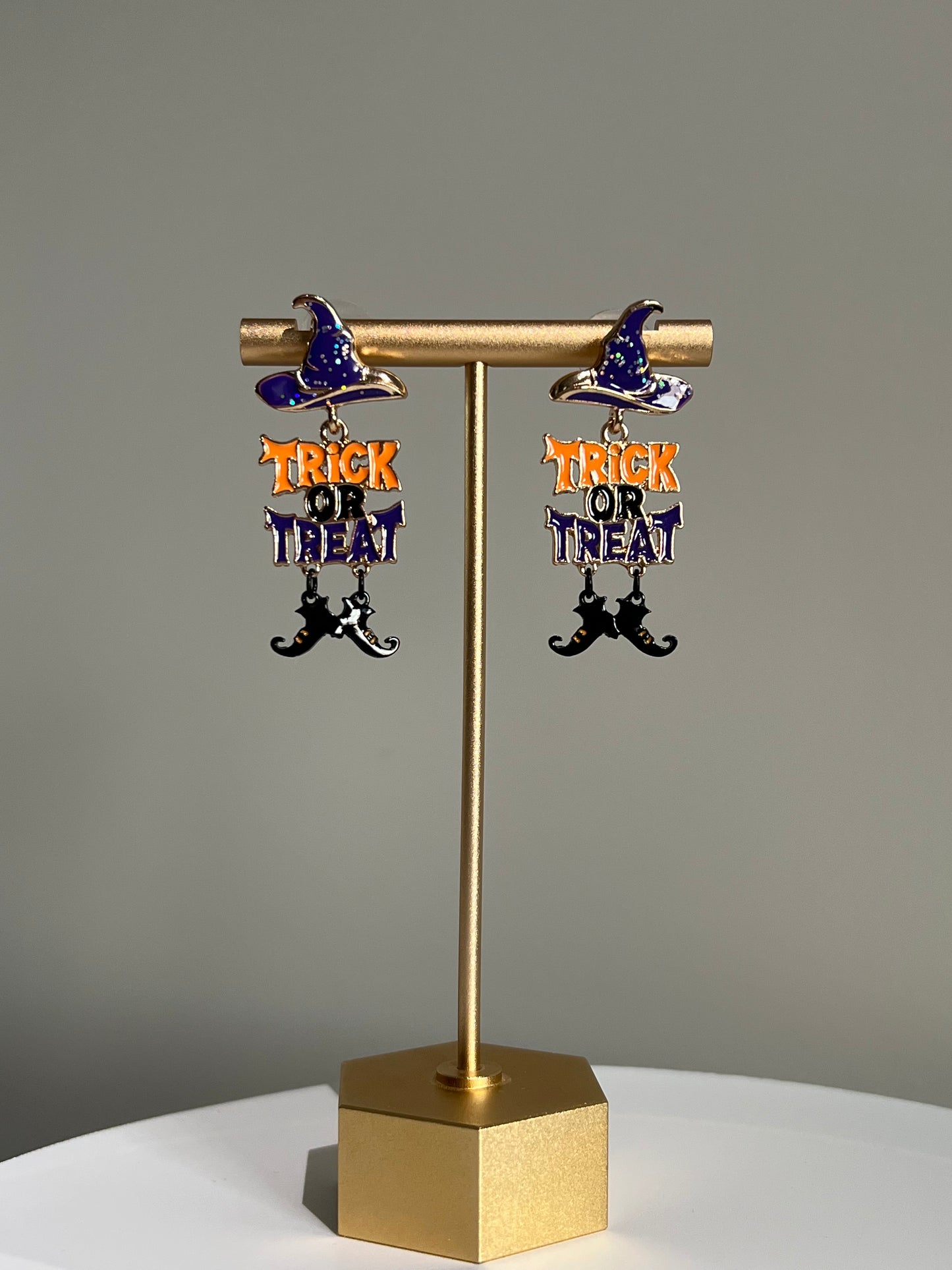 Halloween Enchanted Witch Hat & Boots Drop Earrings